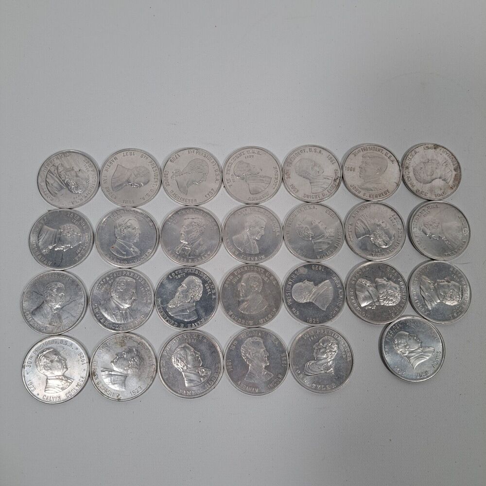 27 President Aluminum Token Metal Facts Commemorative
